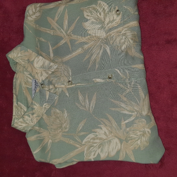 Men's Premium Wyndham Pointe Casual Floral Print Short Sleeve Rayon Shirt Large - Picture 7 of 8